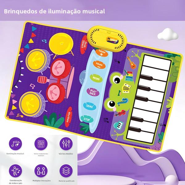 Imagem de Tapete Musical Infantil 2 em 1 - Piano e Tambor - Brinquedo Educativo