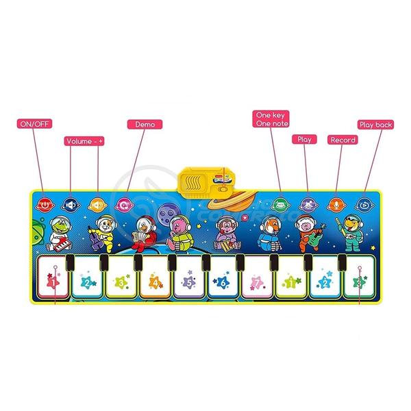 Imagem de Tapete Musical Infantil Piano Music Mat Touch Animais para Crianças Bebês com 8 instrumentos em 1