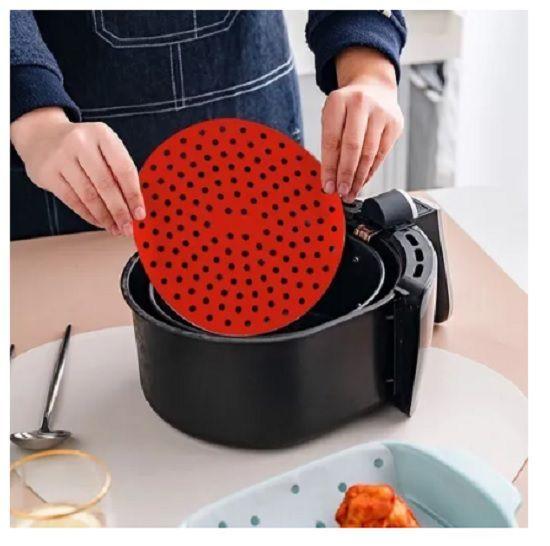 Imagem de Tapete Para Assar Redondo Silicone Air Fryer Forno 19cm