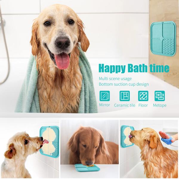 Imagem de Tapete para cães Lick Pad Slow Feeder Honomastry Teal para banho