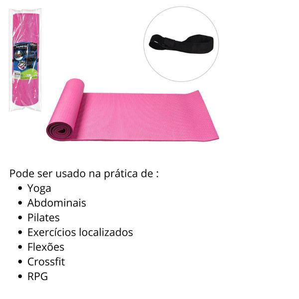 Imagem de Tapete Para Exercícios Rosa Eva 61X183Cm Fitness