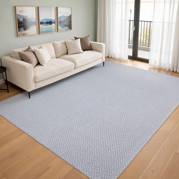 Tapete para Sala e Quarto Grande Artesanal 2,50 x 3,00m 100 Algodão Chevron Rústico Cru Cinza com Antiderrapante - Casa Zás Tapete para Sala e Quarto Grande Artesanal 2,50 x 3,00m 100 Algodão Chevron Rústico Cru Cinza com Antiderrapante - Casa Zás