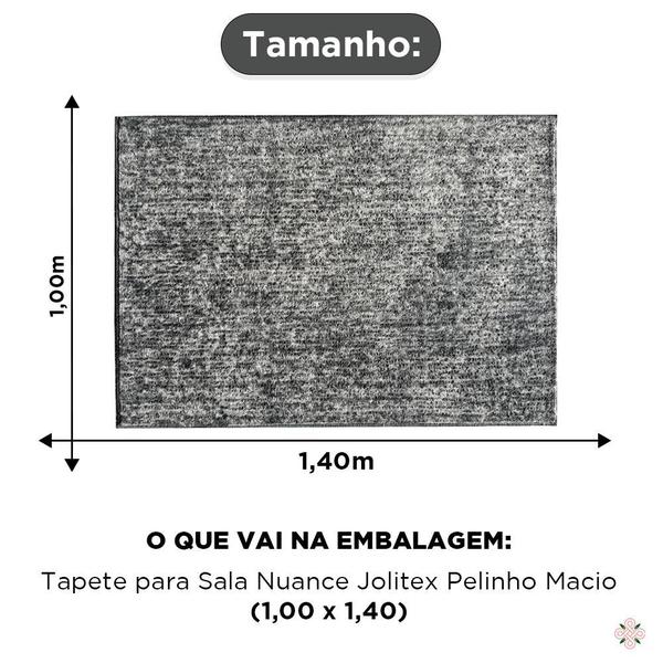 Imagem de Tapete para Sala Nuance Jolitex Pelinho Macio 1,00 x 1,40