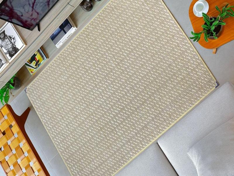 Imagem de Tapete Para Sala Quarto Sisal 2,00x1,50m Bege Facil Limpar