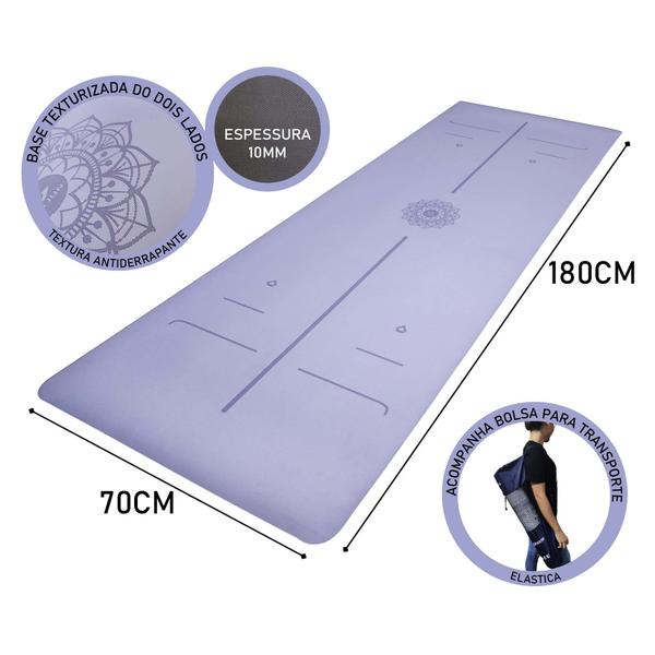 Imagem de Tapete para Yoga Pilates Grosso 10mm Premium Esteira Tatame Exercícios Físicos Super Resistente Grande Emborrachado Treino Silencioso Ginástica Fitnes