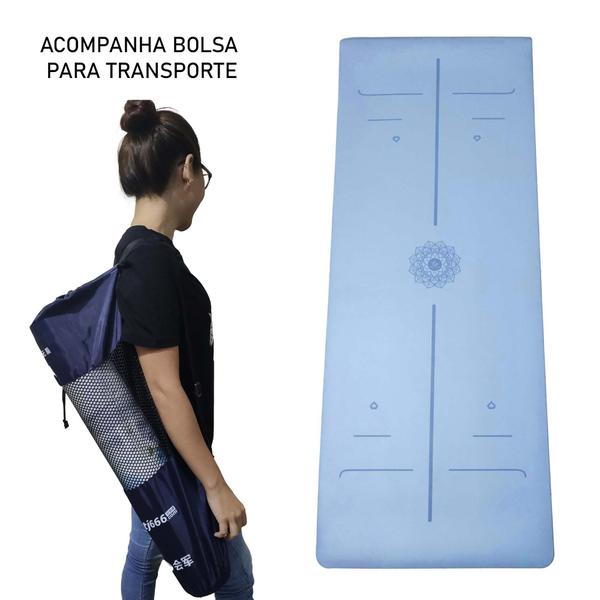 Imagem de Tapete para Yoga Pilates Grosso 10mm Premium Esteira Tatame Grande Emborrachado Treino Academia em Casa Silencioso Ginástica Fitness Cardio Exercícios