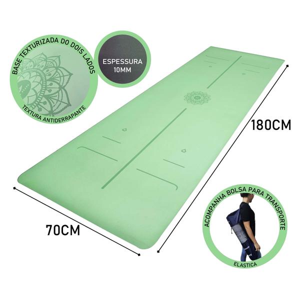 Imagem de Tapete para Yoga Pilates Grosso 10mm Premium Esteira Tatame Super Resistente Grande Emborrachado Treino Academia em Casa Silencioso Ginástica Fitness 