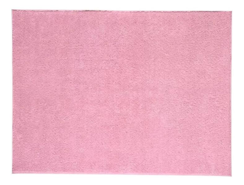 Imagem de Tapete Passadeira Beira de Cama Antiderrapante 50cm x 1,00m Shaggy Felpuda Pelo Baixo Classic Rosa Bebê Oasis