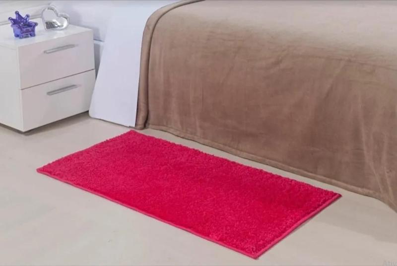 Imagem de Tapete passadeira oásis 0,50x1,00 beira cama corredor quarto sala pelo macio classic antiderrapante (pink 1)