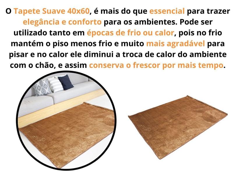 Imagem de Tapete Peludo Felpudo Suave Macio Luxo 40x60cm Sala Quarto Marrom Dourado Cinza Preto Vermelho