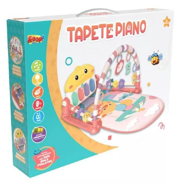 Imagem de Tapete Piano Atividades Interativo Bebe Infanti Rosa Zoop