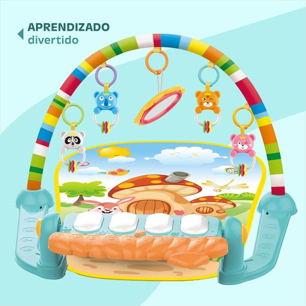 Imagem de Tapete Piano Musical Cores Interativo Bruços Bebê Desenvolvimento Sentidos Tummy Time Sensorial