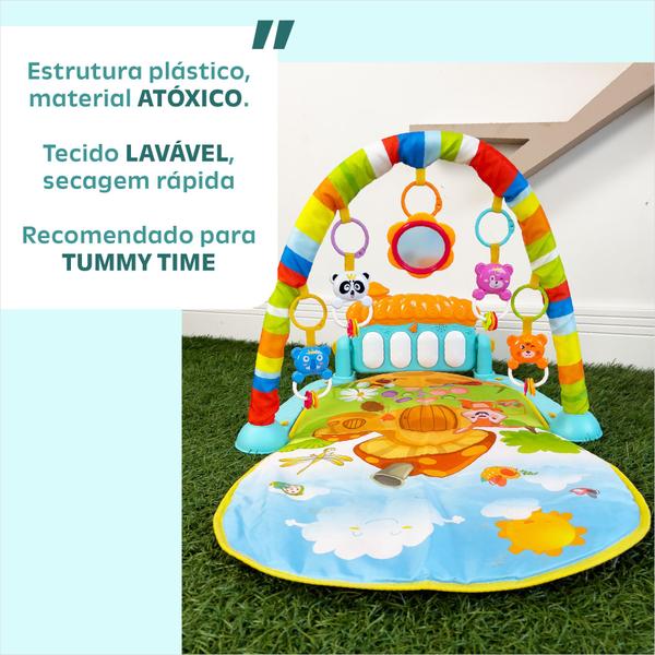 Imagem de Tapete Piano Musical Cores Interativo Bruços Bebê Desenvolvimento Sentidos Tummy Time Sensorial