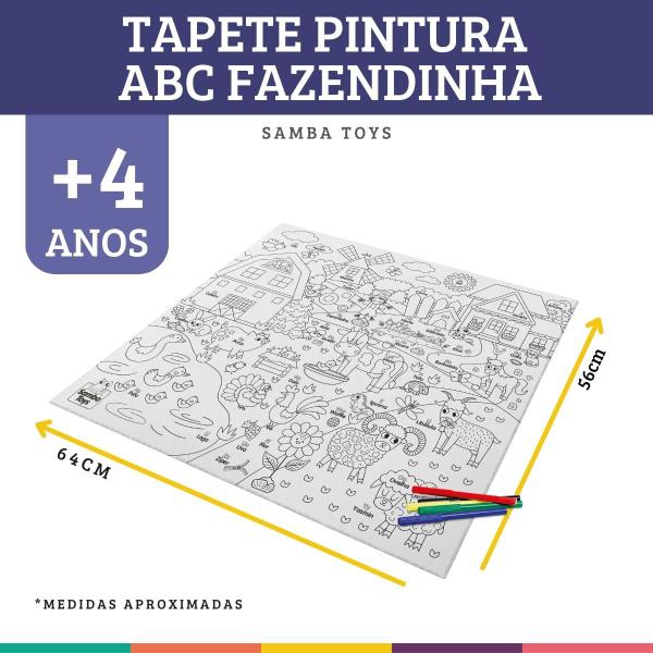 Imagem de Tapete Pintura ABC Fazendinha Colorir Lavável Samba Toys