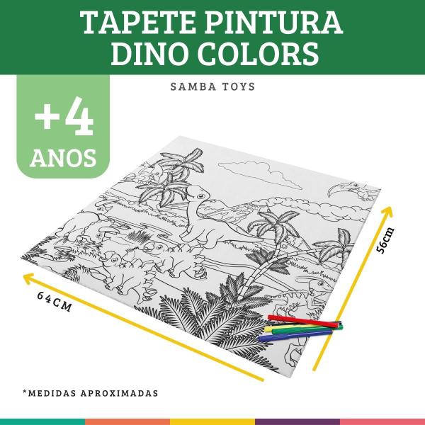 Imagem de Tapete Pintura Dinossauro para Colorir Lavável Samba Toys