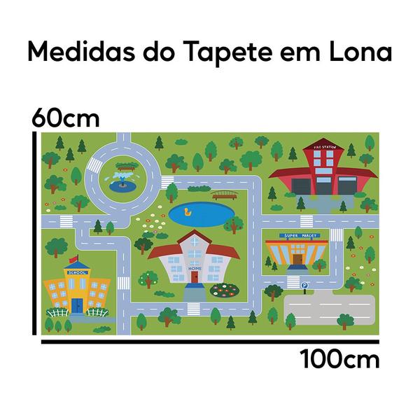 Imagem de Tapete Pista de Carrinhos Infantil Ilustrado Criança Lona