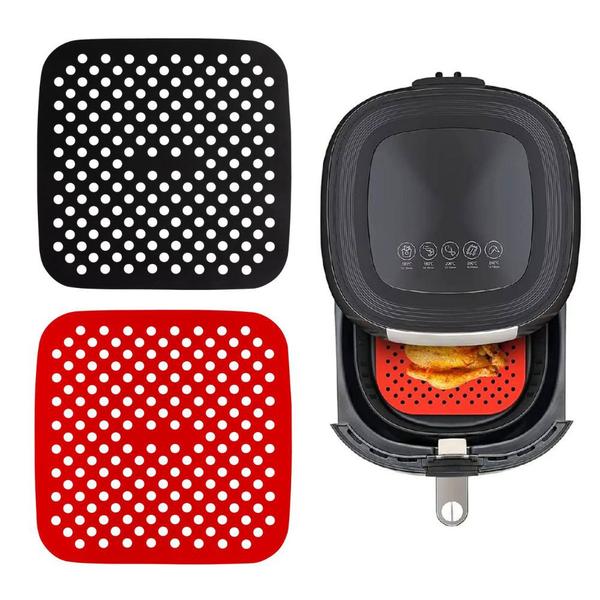 Imagem de Tapete Protetor Manta Silicone Quadrado Air Fryer Fritadeira