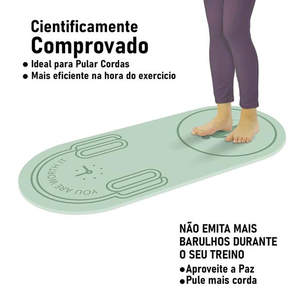 Imagem de Tapete Pula Corda Absorção de Choque Yoga Antiderrapante Profissional Exercício Silencioso Atividade Física Treino Grande Pilates Cardio Ginástica Fit