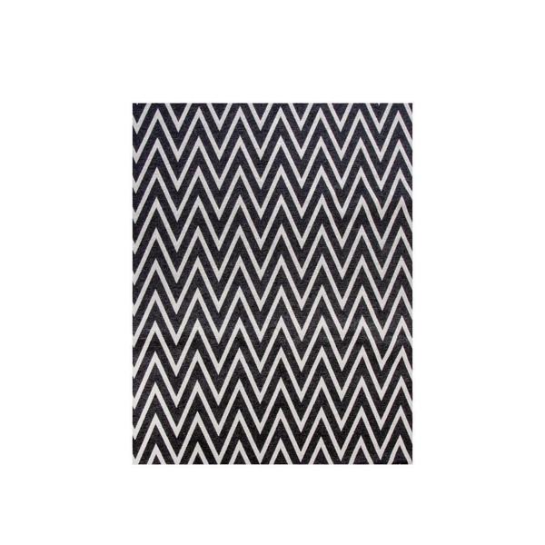 Imagem de Tapete Sala 1,50M X 1,32M Antiderrapante Chevron Preto