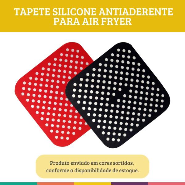 Imagem de Tapete Silicone Antiaderente Quadrado Para AirFryer 123útil