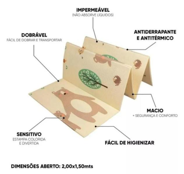 Tapete Tatame Impermeável Térmico Educativo Bebê Dupla Face - Zoop Toys Imagem de Tapete Tatame Impermeável Térmico Educativo Bebê Dupla Face