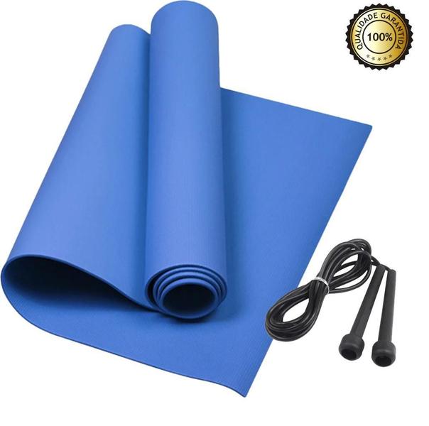 Imagem de Tapete Yoga Academia Pilates Studio Mat 1,80X0,50M + Corda