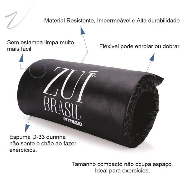 Imagem de Tapete Yoga Colchonete Kit Academia Roda Abdominal E Corda