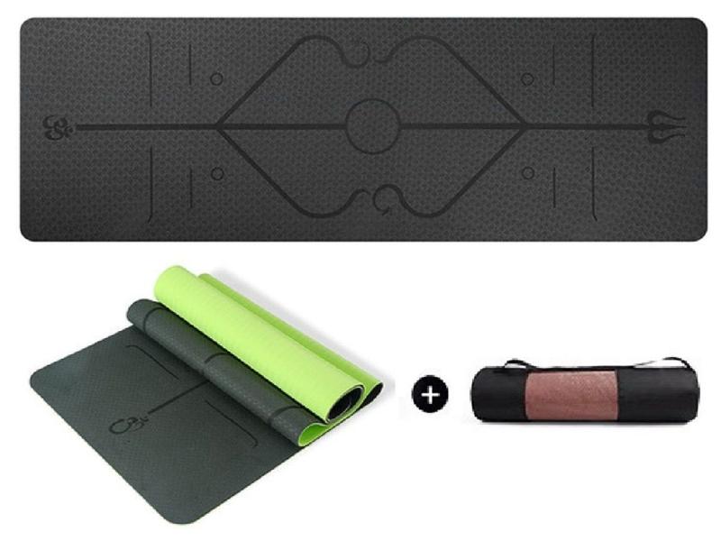 Tapete Yoga Linha de Posição TPE Pilates Anti-slip Exercício - OCCY Imagem de Tapete Yoga Linha de Posição TPE Pilates Anti-slip Exercício