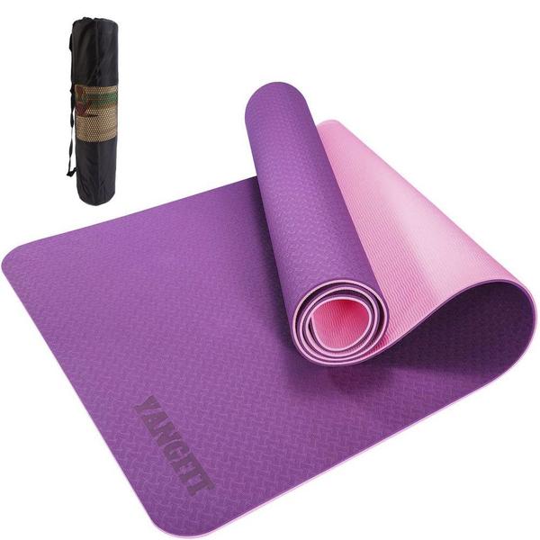 Imagem de Tapete Yoga Mat Pilates Exercícios TPE 6mm Com Bolsa Yangfit