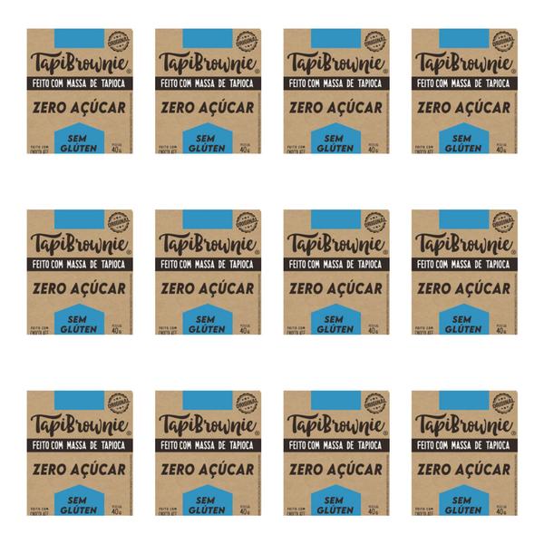 Tapibrownie Zero Açúcar 12 unidades Chocolate Sem Glúten Imagem de Tapibrownie Zero Açúcar 12 unidades Chocolate Sem Glúten