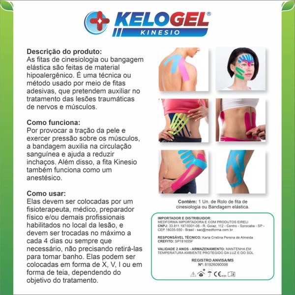 Imagem de Taping adesivo fisioterapia muscular kelogel premium 1un