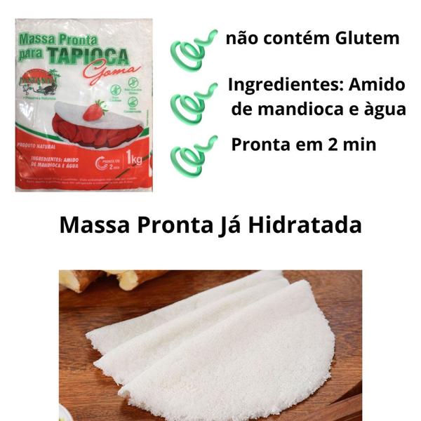 Imagem de Tapioca Massa Pronta Pantanal 1 kg - kit 3un