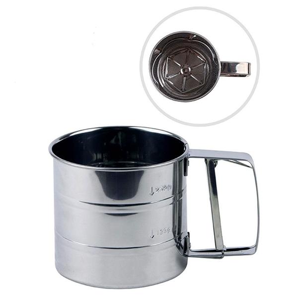 Imagem de Tapioqueira Polvilhador Peneira Caneca Gatilho Manual Inox 