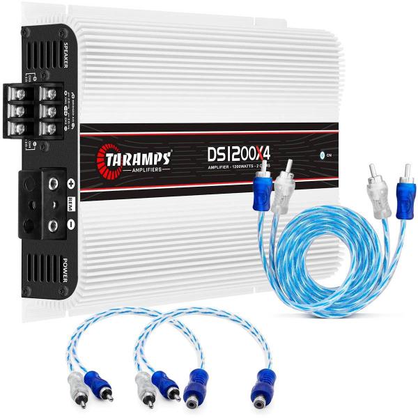 Imagem de Taramps DS1200 X 4 Canais + 2 Cabos Rca + 2 Cabos Y Azul