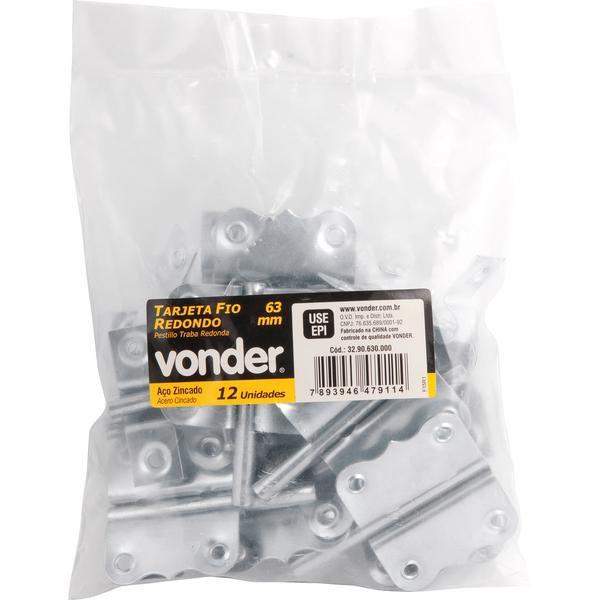 Tarjeta fio redondo zincado 76mm pacote com 12 peças - Vonder Imagem de Tarjeta fio redondo zincado 76mm pacote com 12 peças - Vonder