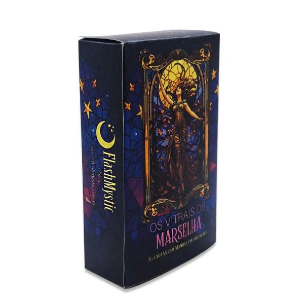 Tarô Os Vitrais de Marselha 78 Cartas Alta Qualidade Manual - Tarô