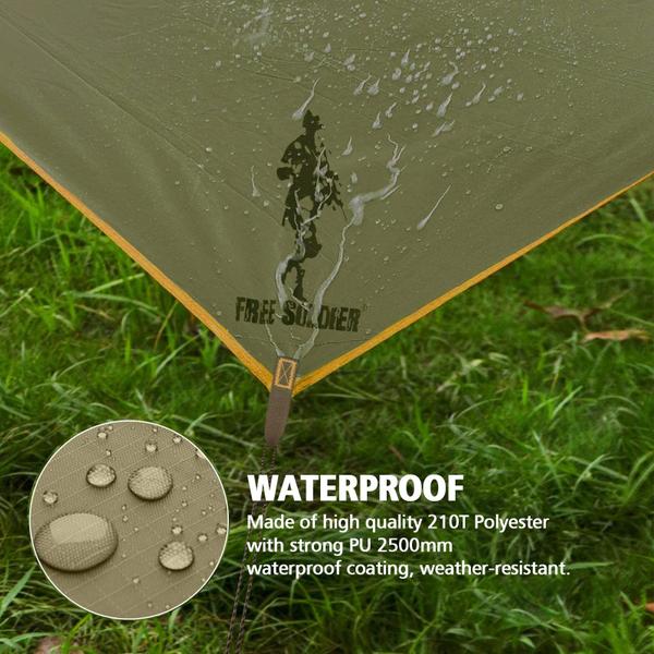 Imagem de Tarp Portátil Impermeável FREE SOLDIER para Camping - Marrom