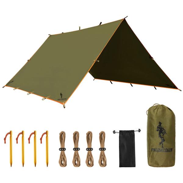 Imagem de Tarp Portátil Impermeável FREE SOLDIER para Camping - Marrom