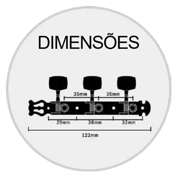 Imagem de Tarraxa Deval Para Violao Pino Fino Linha Silver Standard 201S