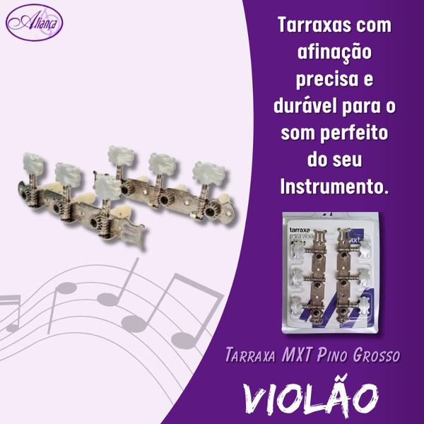 Imagem de Tarraxa Mxt Para Violão Pino Grosso Corda Nylon Cromada