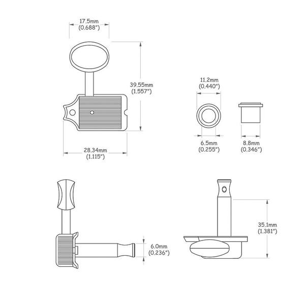 Imagem de Tarraxa Para Guitarra Dourada R6 Vintage Spirit J55-GD-R6