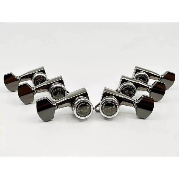 Tarraxas Gotoh para Guitarra Com Trava SG381-07 MGT 3x3 Cosmo Black Imagem de Tarraxas Gotoh para Guitarra Com Trava SG381-07 MGT 3x3 Cosmo Black
