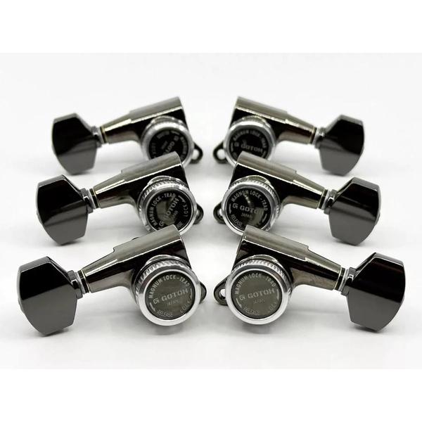 Tarraxas Gotoh para Guitarra Com Trava SG381-07 MGT 3x3 Cosmo Black Imagem de Tarraxas Gotoh para Guitarra Com Trava SG381-07 MGT 3x3 Cosmo Black