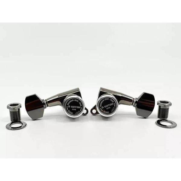 Tarraxas Gotoh para Guitarra Com Trava SG381-07 MGT 3x3 Cosmo Black Imagem de Tarraxas Gotoh para Guitarra Com Trava SG381-07 MGT 3x3 Cosmo Black