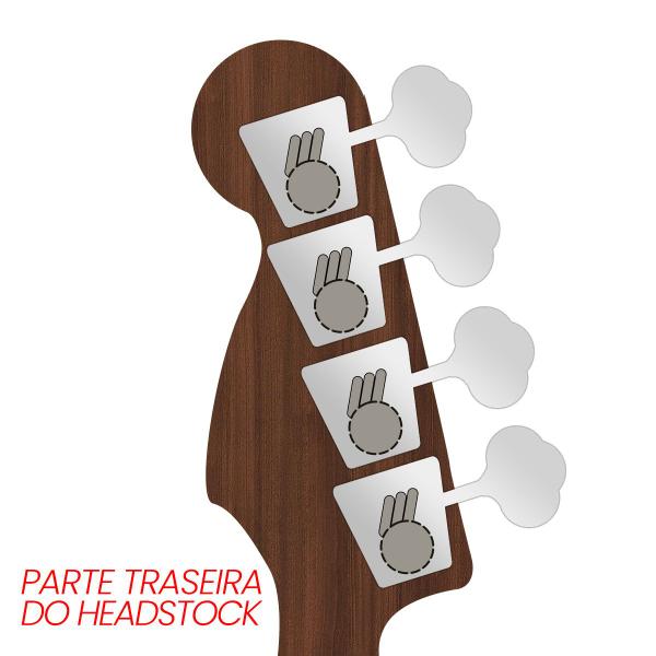 Imagem de Tarraxas Para Baixo Jazz Bass Preta Thida 4 Cordas Em Linha