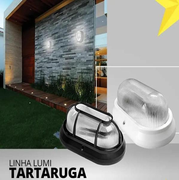 Imagem de Tartaruga Luminária Lumi Parede Muro Grade Branca Kit 10