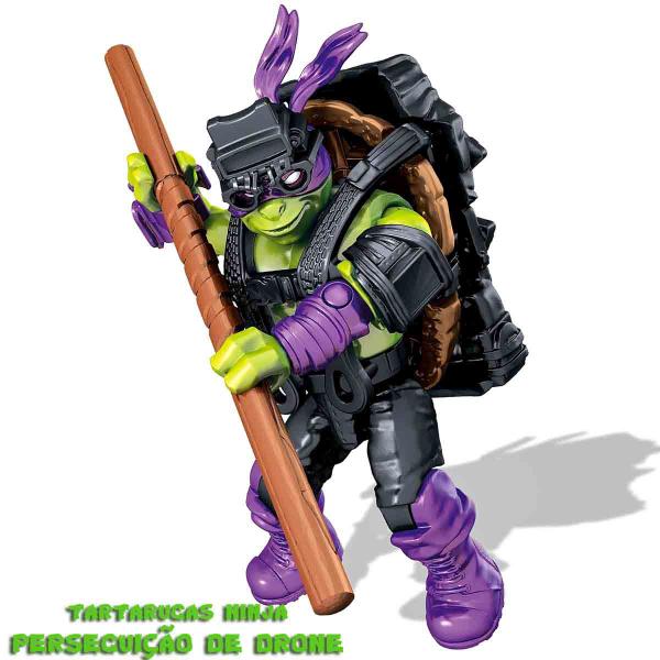 Imagem de Tartarugas Ninja Mini Boneco Donatello Mega Bloks Perseguição de Drone - Mattel DPF74