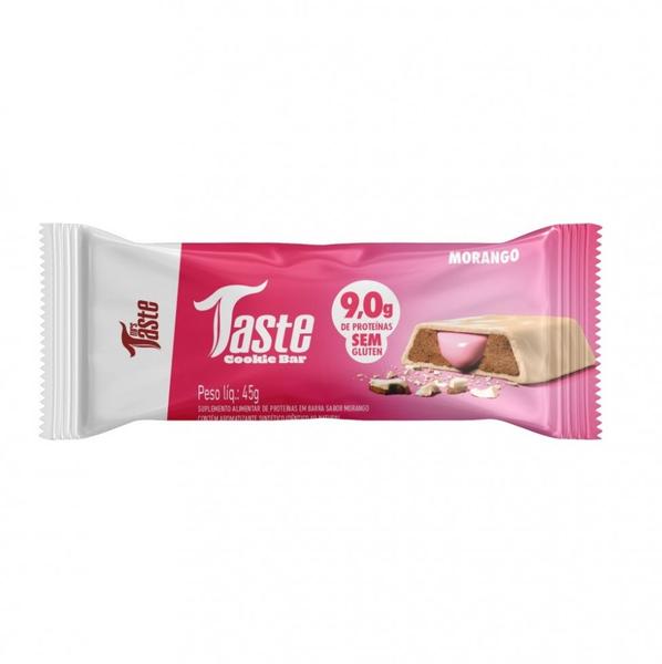 Taste Cookie Bar (45g) - Sabor: Morango - Mrs Taste Imagem de Taste Cookie Bar (45g) - Sabor: Morango