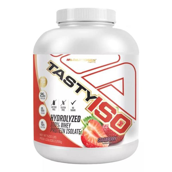 Imagem de Tasty Iso Whey Isolado 2268g Sabor Morango - Adaptogen