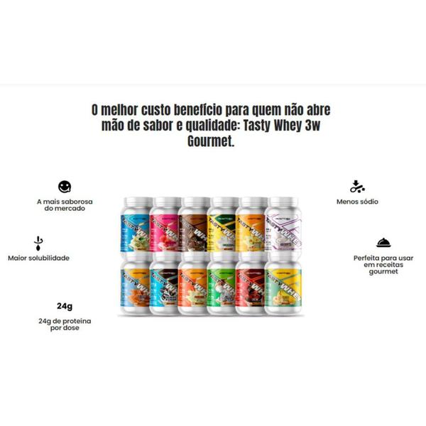 Tasty Whey 3w 900g Gourmet Adaptogen Science Imagem de Tasty Whey 3w 900g Gourmet Adaptogen Science